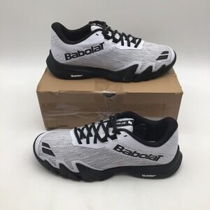Babolat Jet Viva Padel Mens White Black Court Sneakers 3A0S25C934 Size 8 NEW
